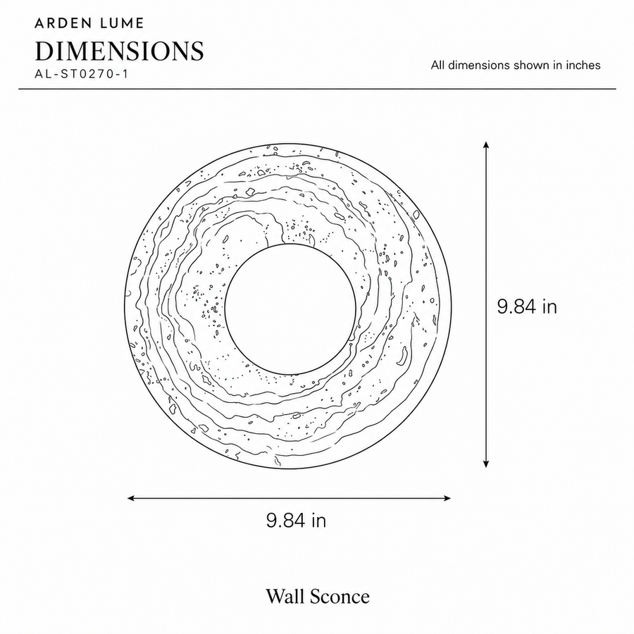 ARDEN LUME AL-ST0270-1 dimension diagram in inches