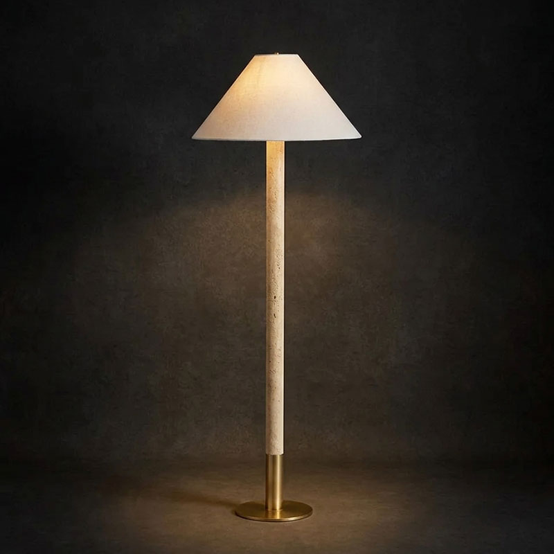ARDEN LUME ST0272 — D 55cm x H 158cm / ∅ 21.7″ x H 62.2″; Beige & White