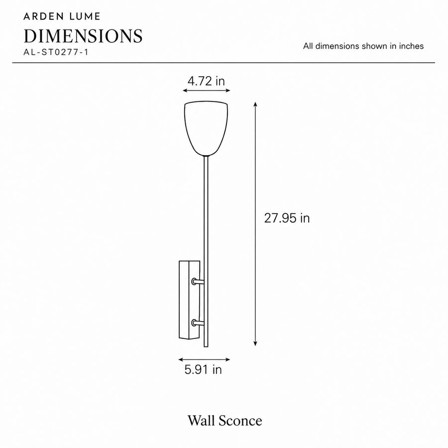 ARDEN LUME AL-ST0277-1 dimension diagram in inches