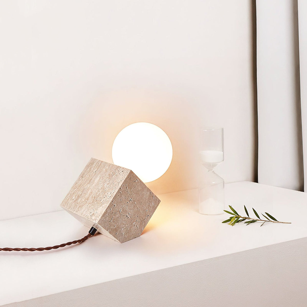 Minimalist Cube Stone Table Lamp — AL-ST0281 — product view 2