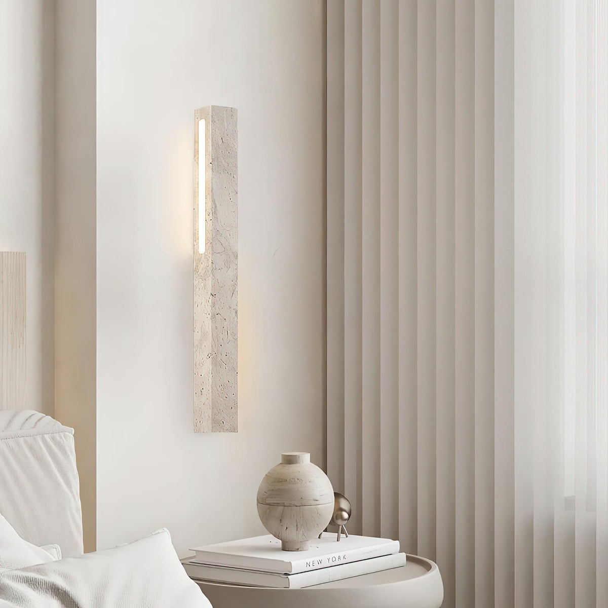 Fini Travertine LED Wall Sconce — AL-ST0282 — product view 1