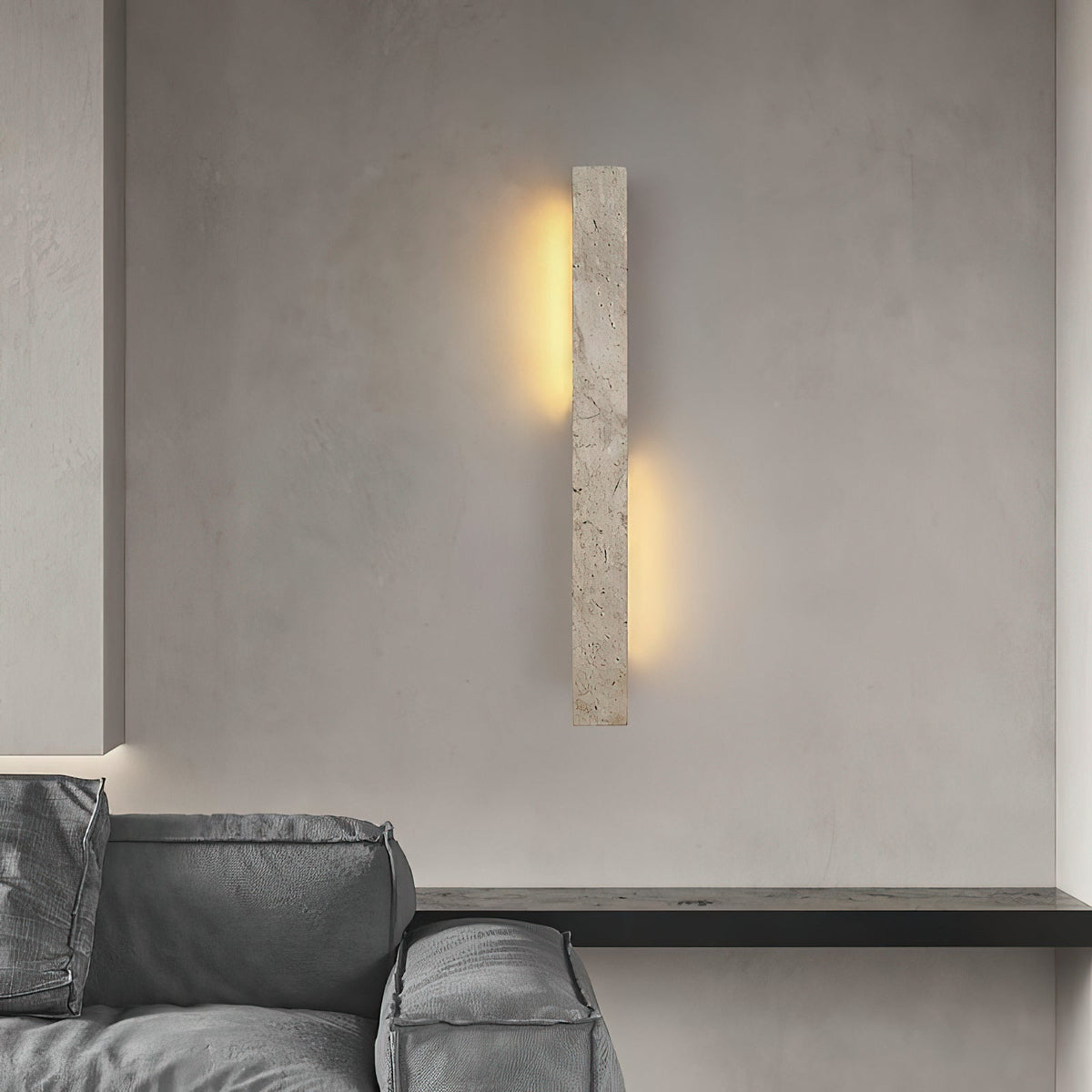 Fini Travertine LED Wall Sconce — AL-ST0282 — product view 2