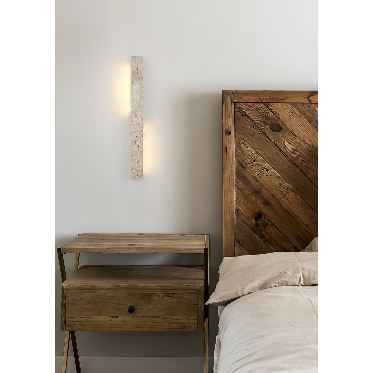 Fini Travertine LED Wall Sconce — AL-ST0282 — product view 3