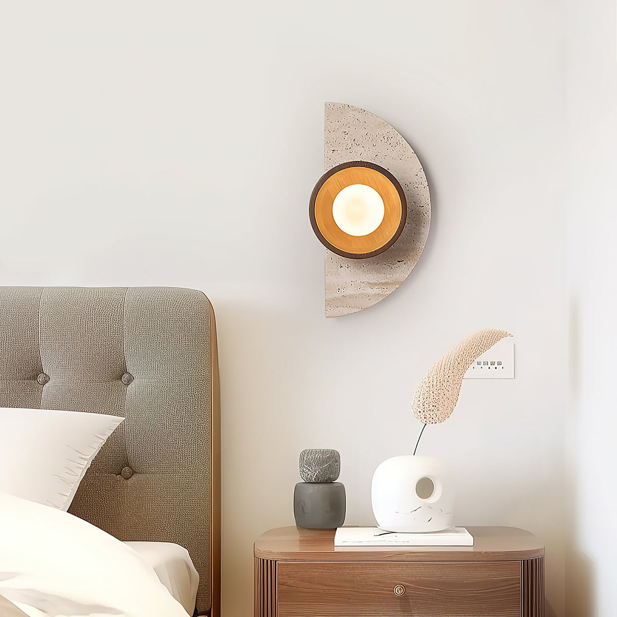 Ambiance Travertine Wall Sconce — AL-ST0284 — product view 1