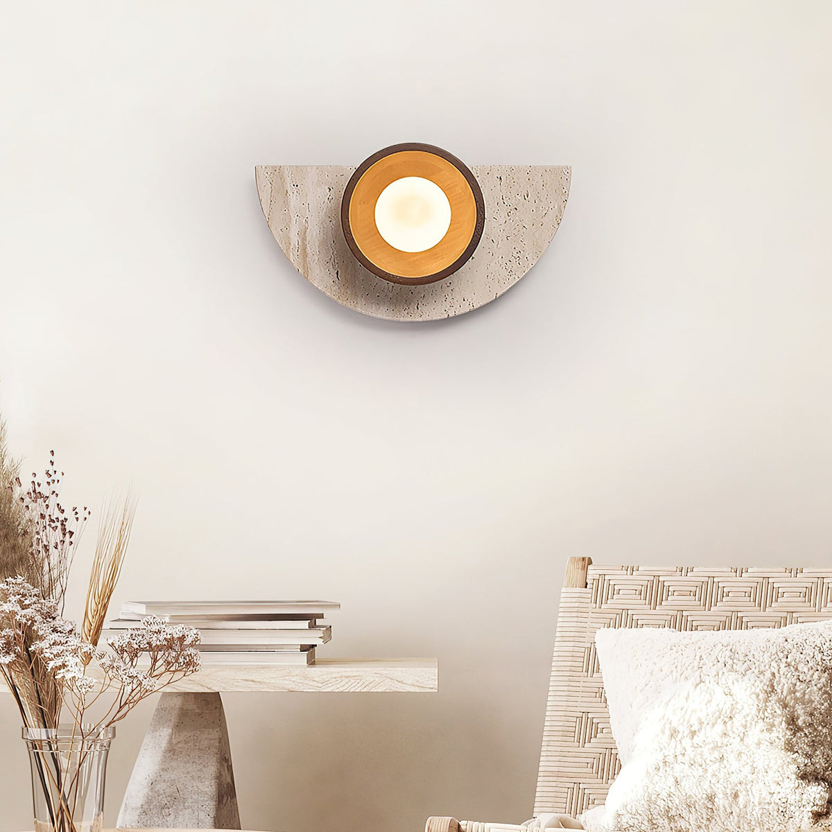 Ambiance Travertine Wall Sconce — AL-ST0284 — product view 2