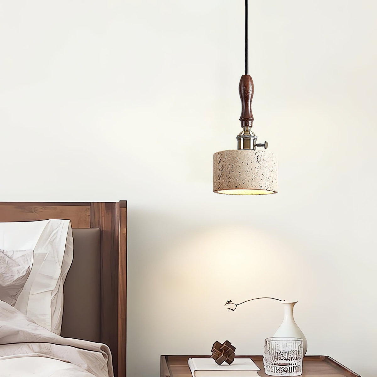 Franciska Travertine Pendant Light — AL-ST0290 — product view 1