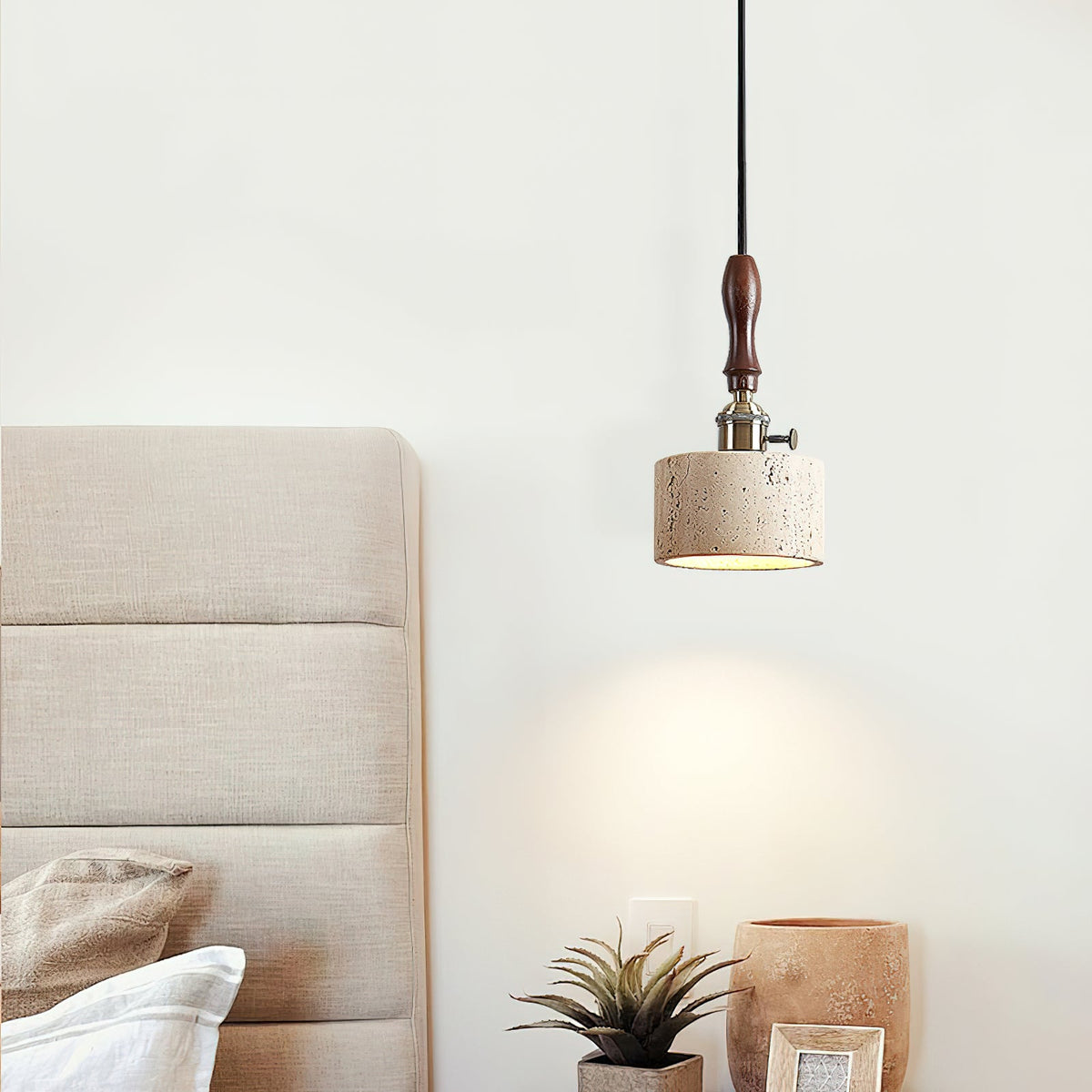 Franciska Travertine Pendant Light — AL-ST0290 — product view 2