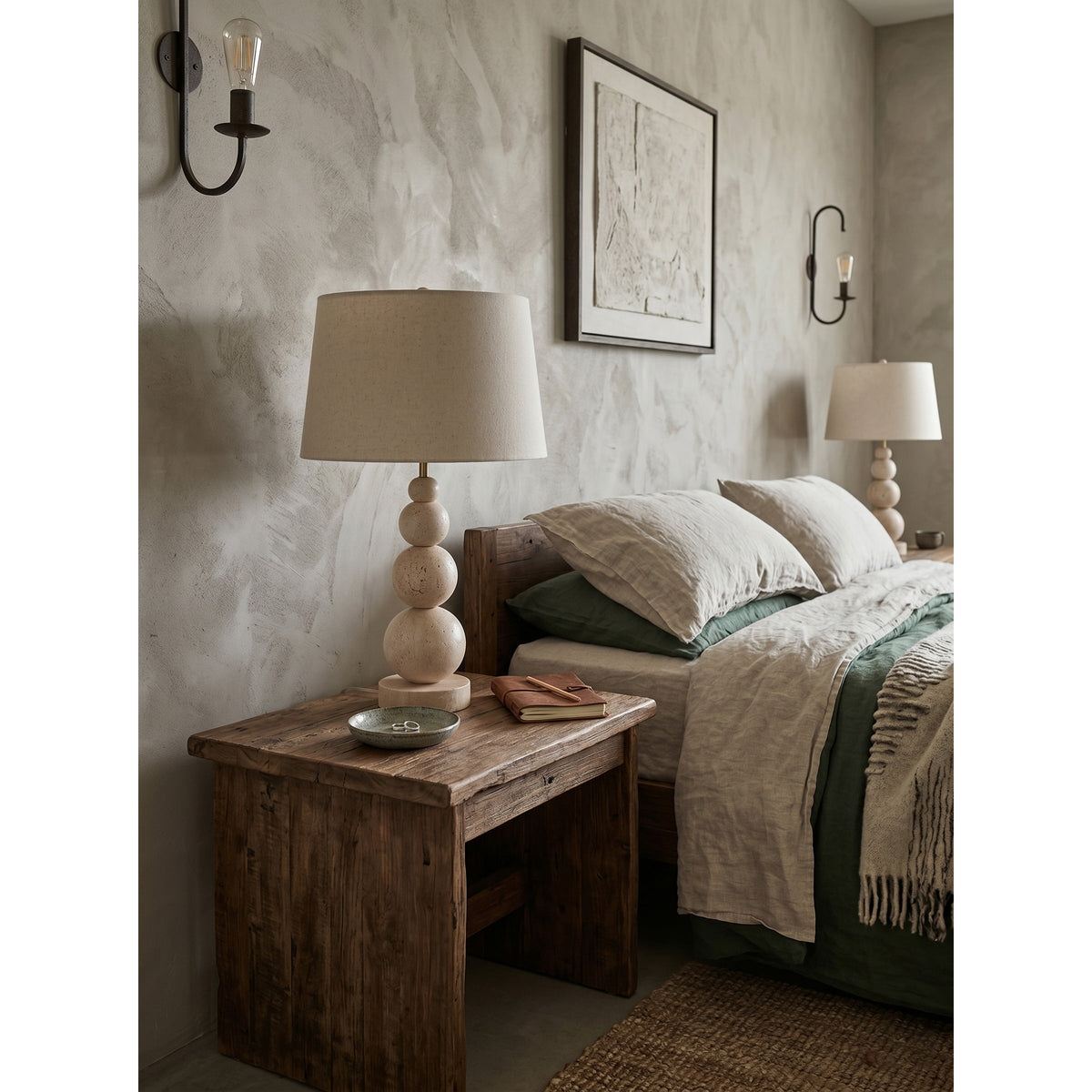 Niobe Travertine Table Lamp — AL-ST0296 — product view 3