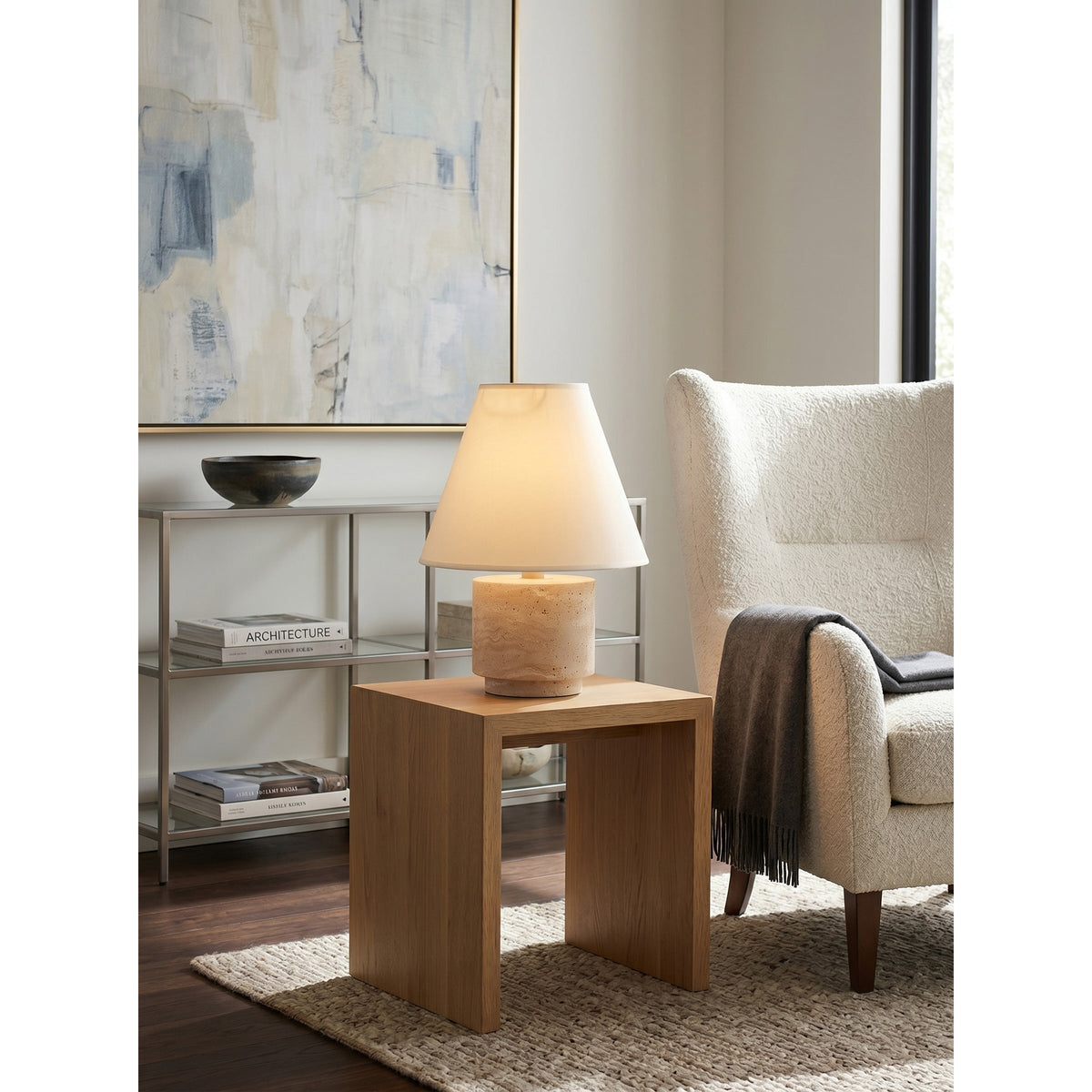 Bronte Travertine Table Lamp — AL-ST0297 — product view 2