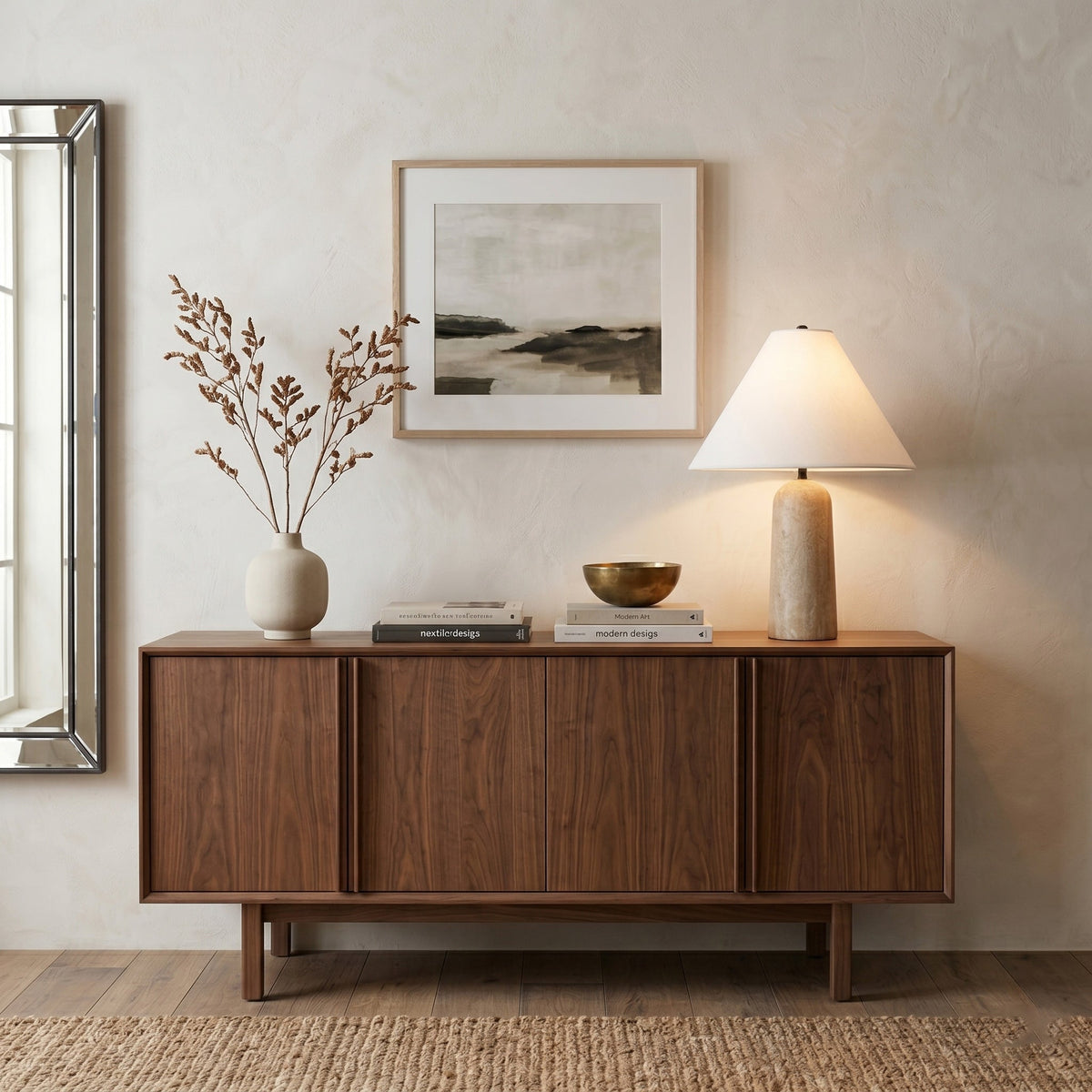 Astere Japandi Travertine Table Lamp — AL-ST0299 — product view 2