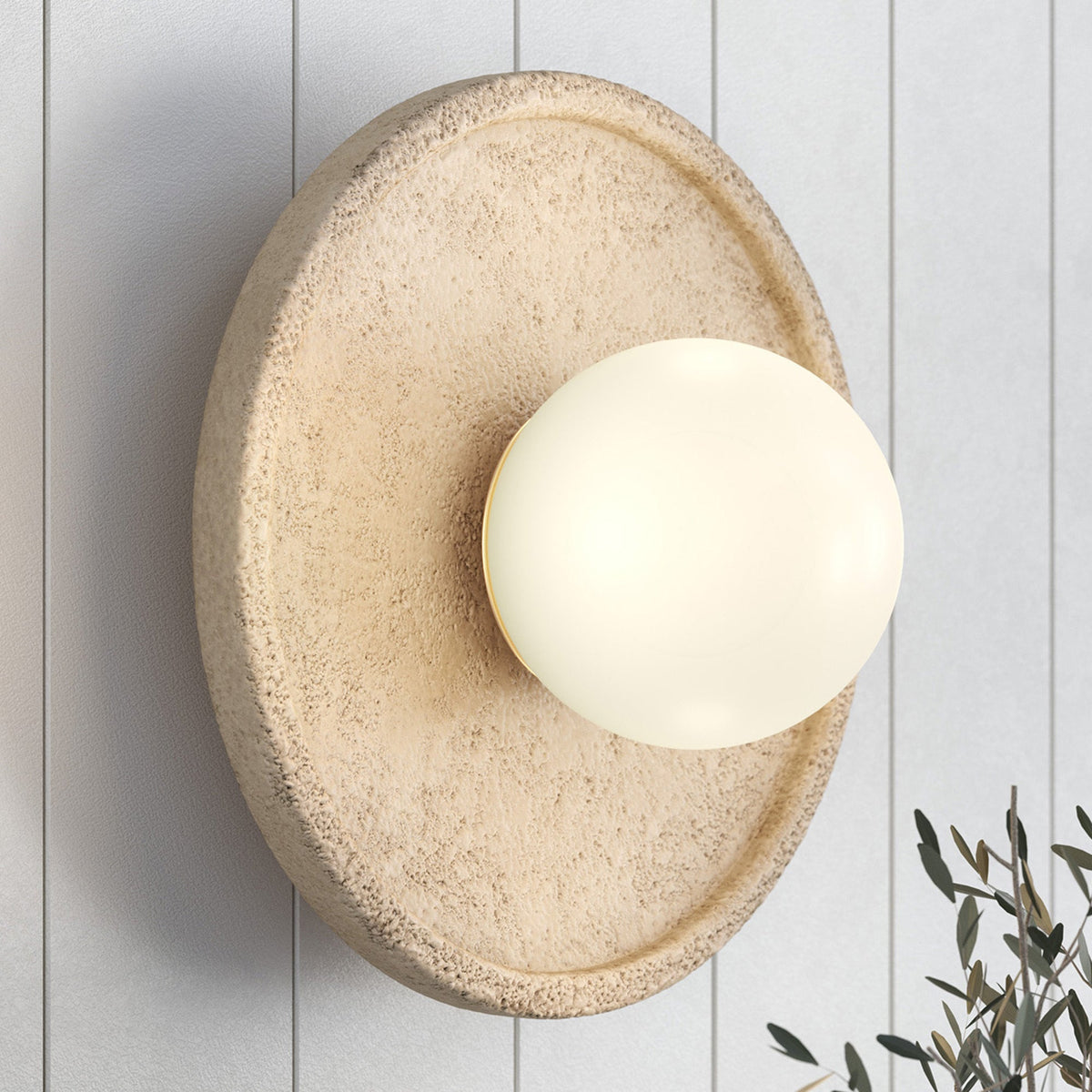 Riley Japandi Travertine Wall Sconce — AL-ST0301 — product view 2