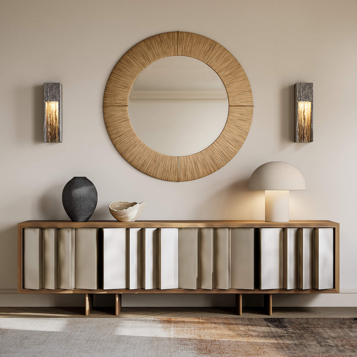 Graziano Japandi Travertine Wall Sconce — AL-ST0303 — product view 2