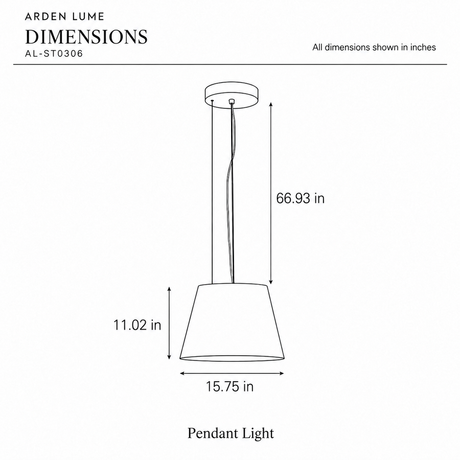 ARDEN LUME AL-ST0306-pdf3 dimension diagram in inches