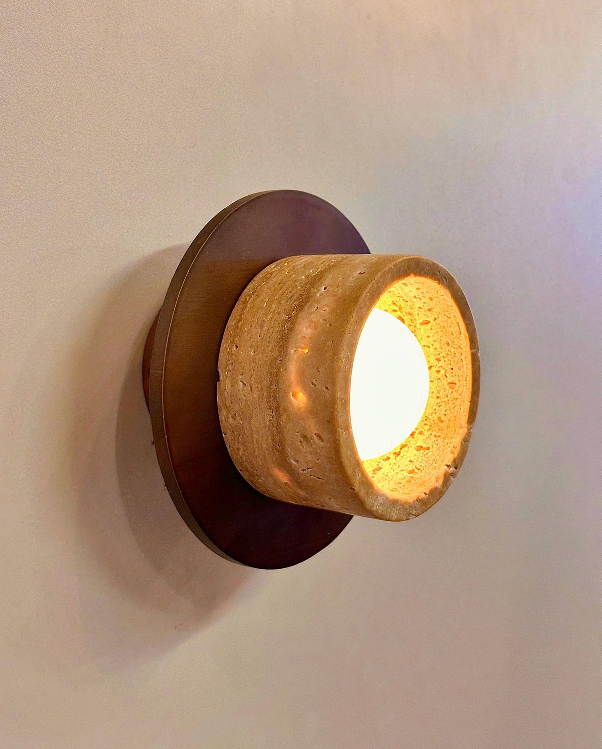 Logatec Japandi Travertine Wall Sconce — AL-ST0307 — product view 1