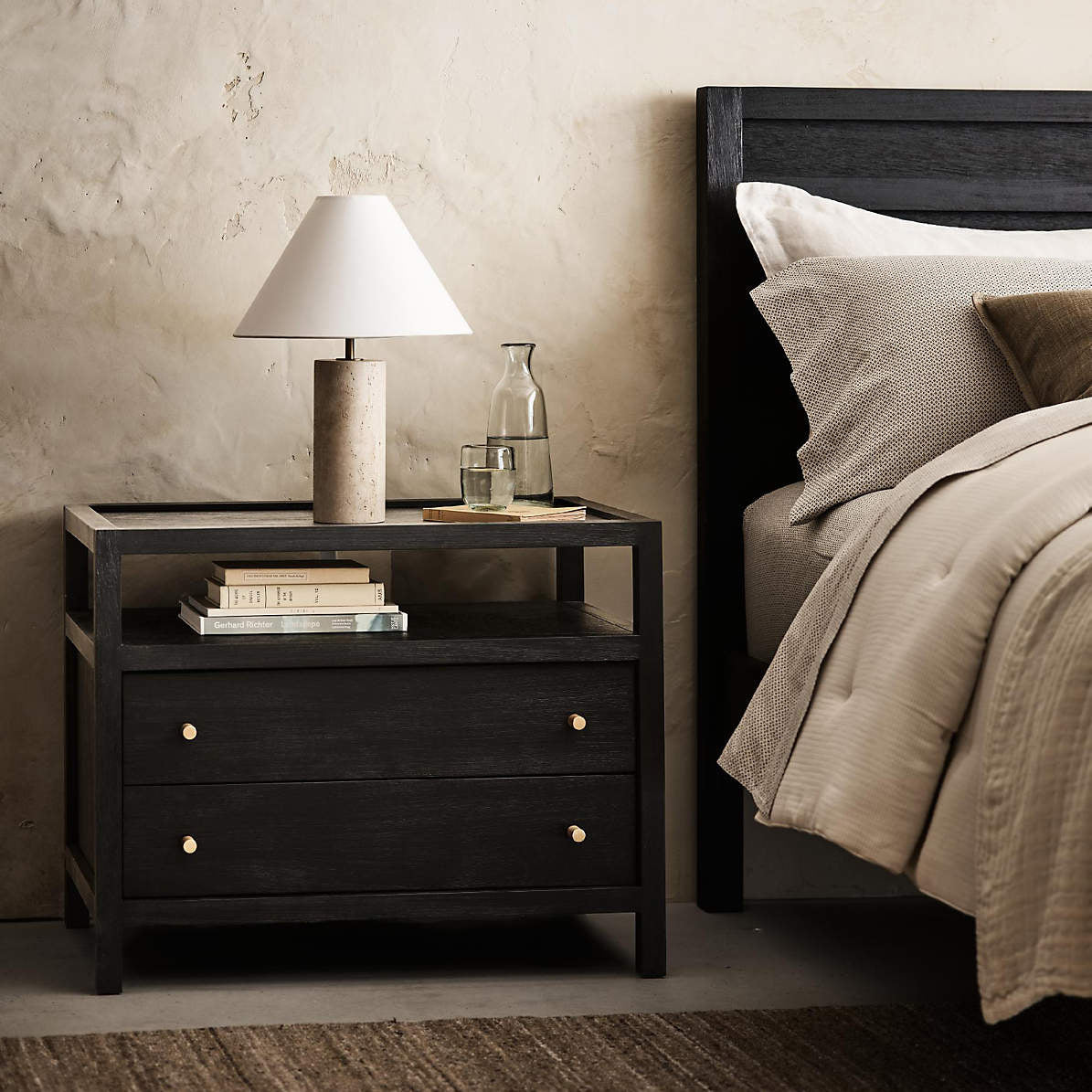 Navagio Japandi Travertine Table Lamp — AL-ST0313 — product view 1