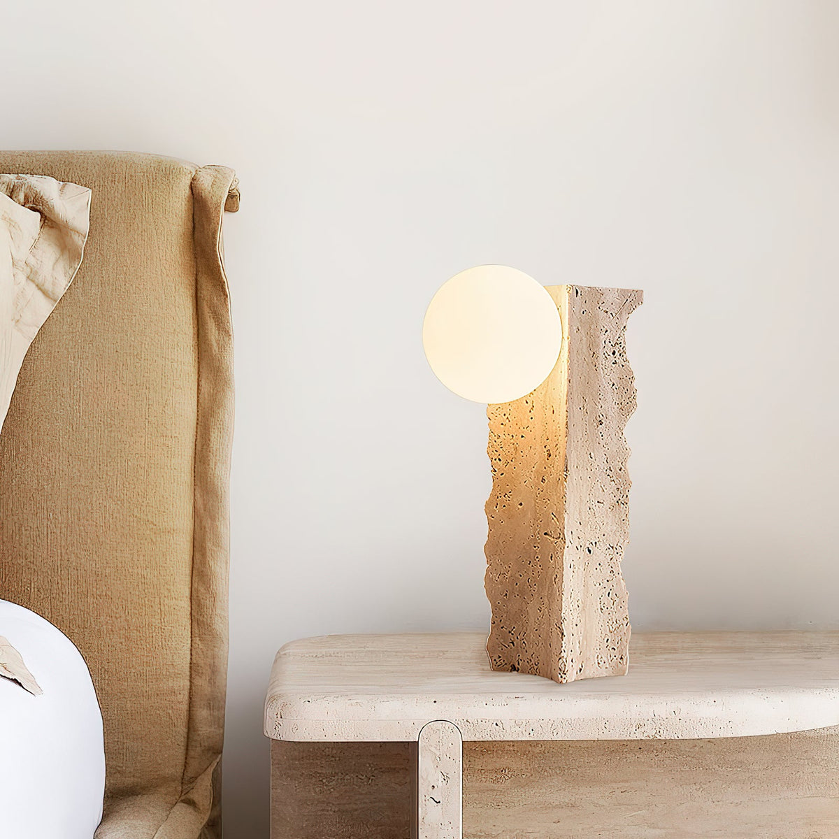 Conduit Wabi-Sabi Travertine Table Lamp — AL-ST0316 — product view 1