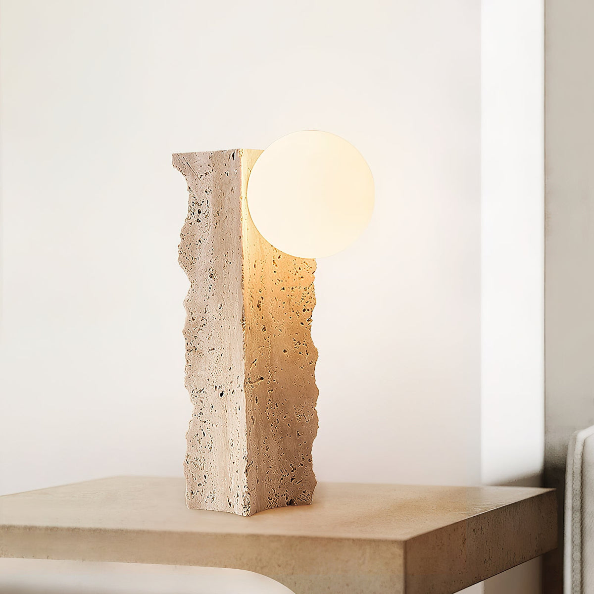Conduit Wabi-Sabi Travertine Table Lamp — AL-ST0316 — product view 2