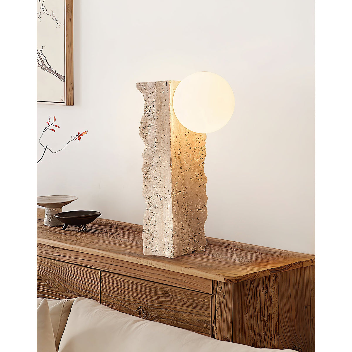 Conduit Wabi-Sabi Travertine Table Lamp — AL-ST0316 — product view 3