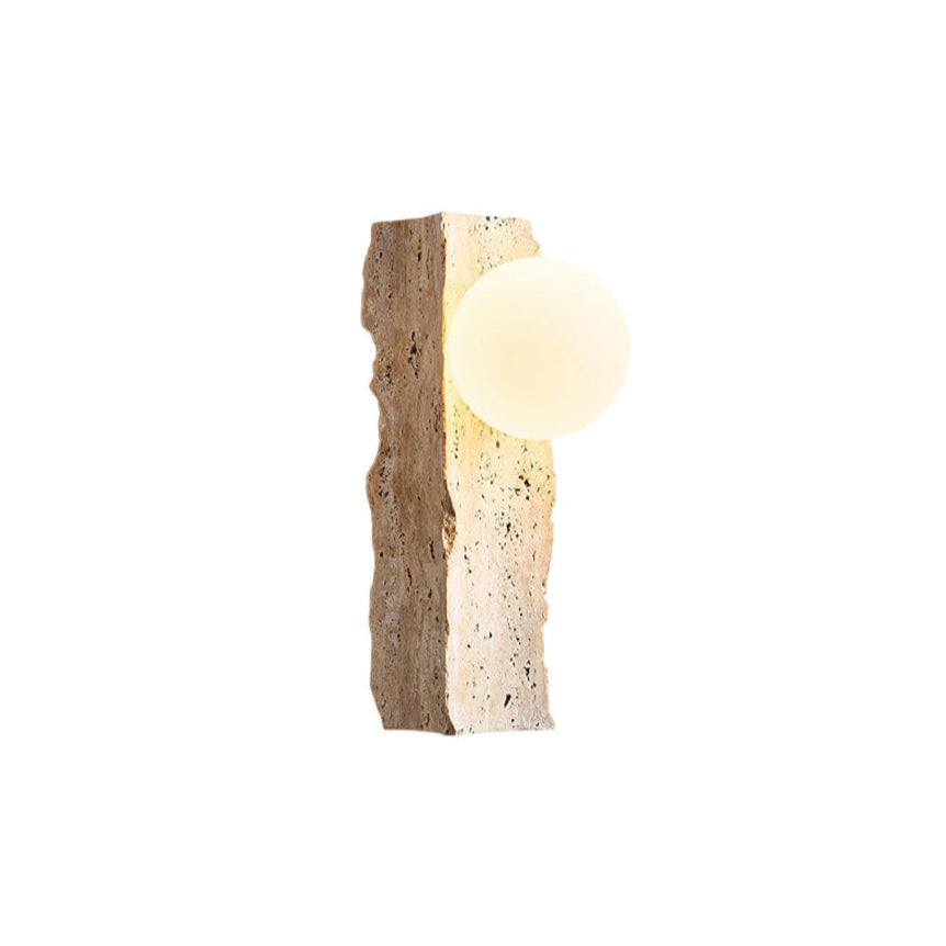 Aureum Travertine Globe Wall Sconce — AL-ST0318 — product view 4