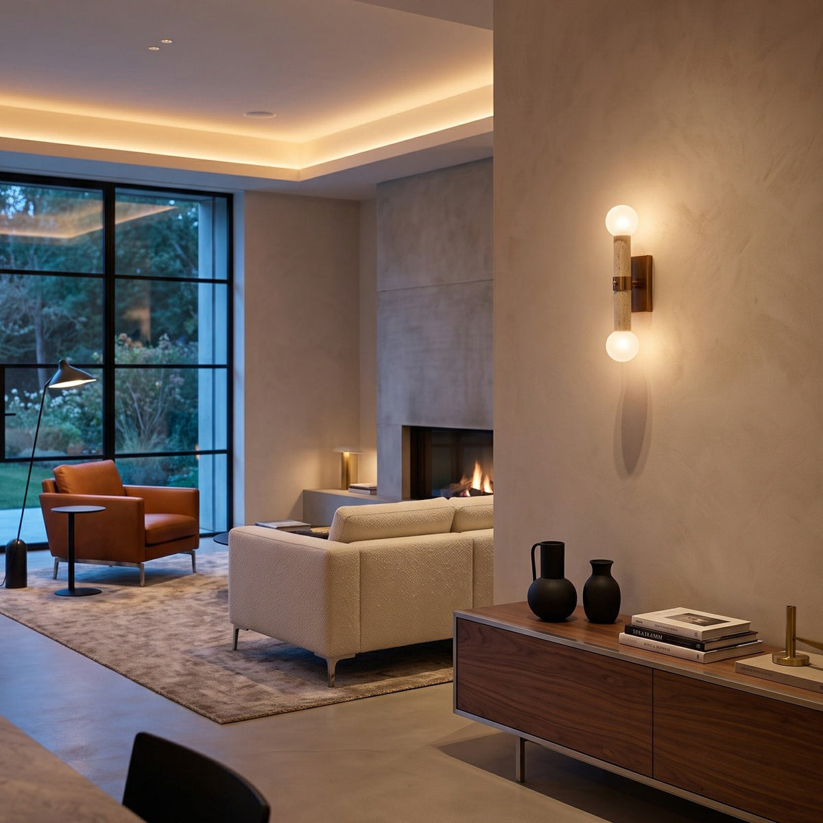 Bellini Travertine Globe Wall Sconce — AL-ST0320 — product view 1