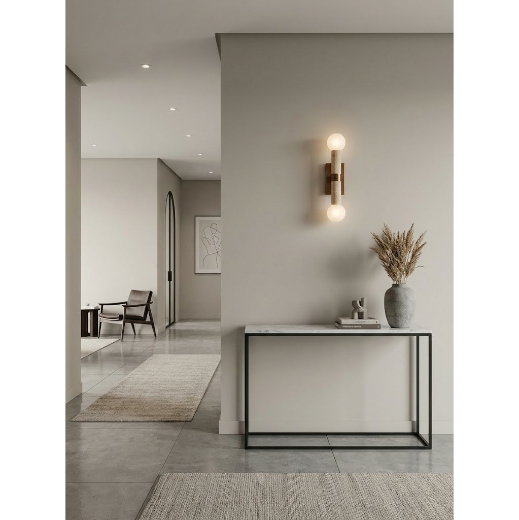 Bellini Travertine Globe Wall Sconce — AL-ST0320 — product view 2