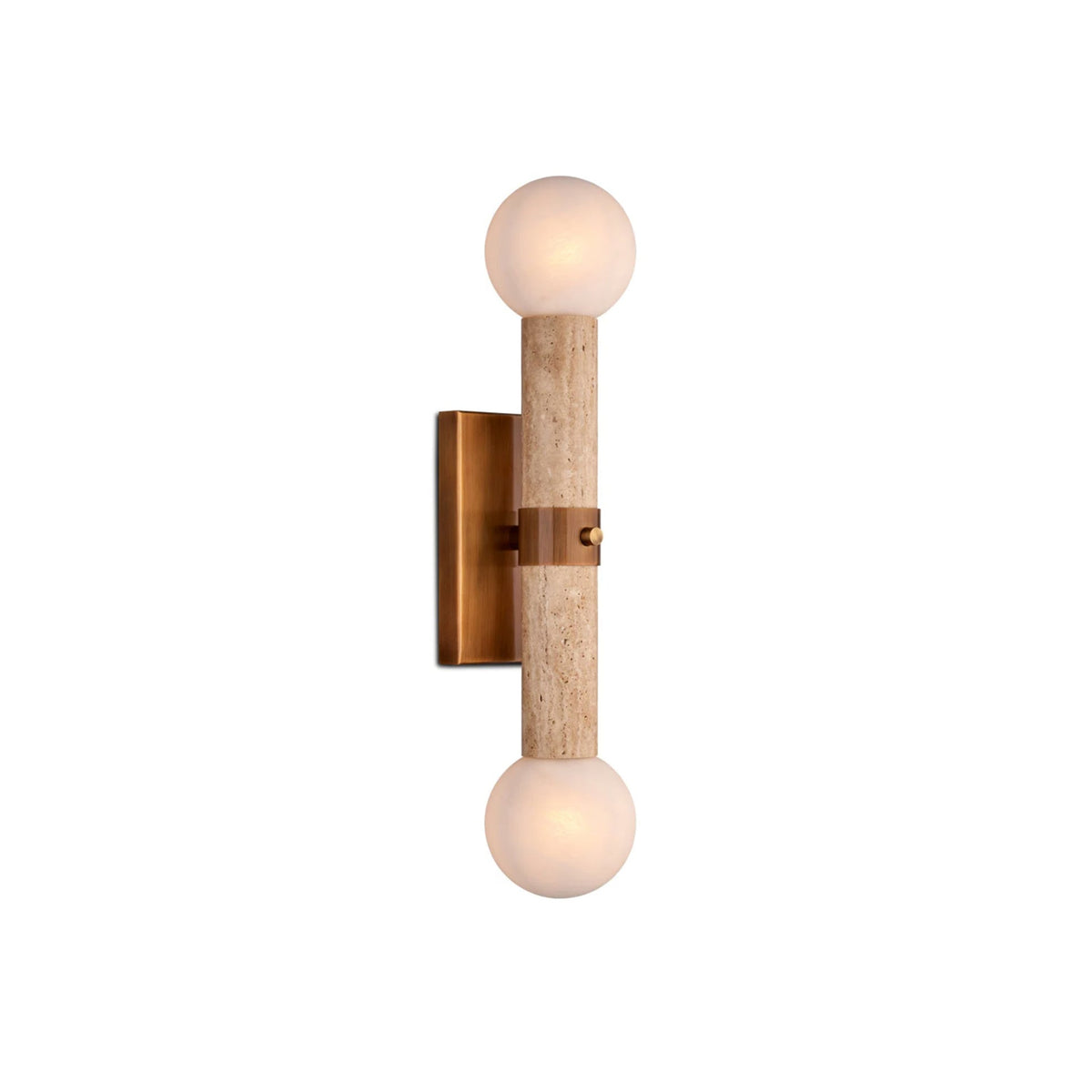 Bellini Travertine Globe Wall Sconce — AL-ST0320 — product view 3