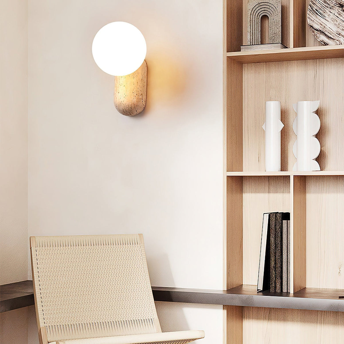 Origo Travertine Wall Sconce — AL-ST0323 — product view 3