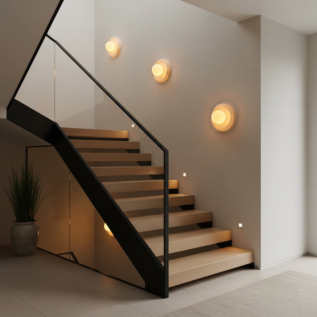 Orli White Onyx Globe Wall Sconce — AL-ST0332 — product view 1
