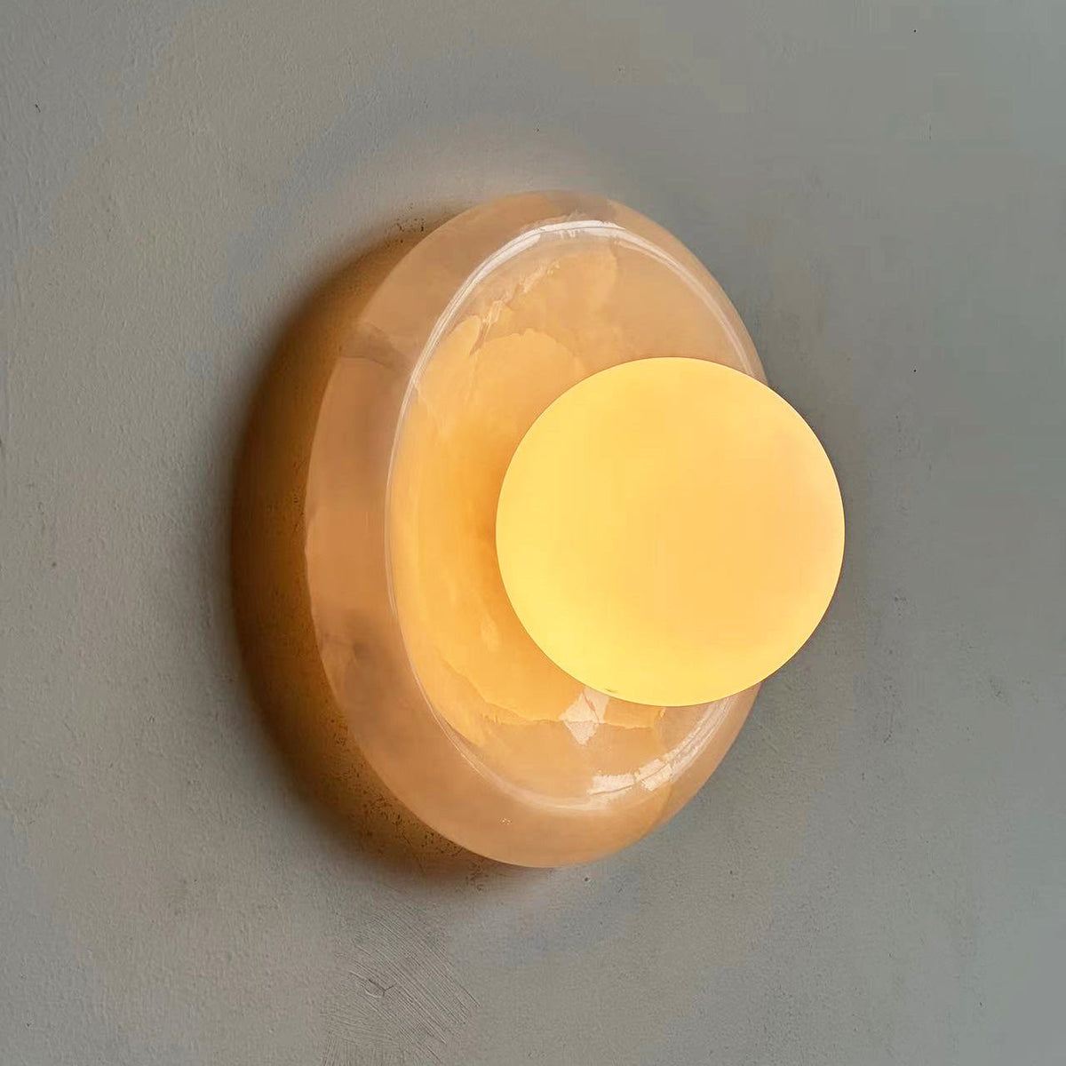 Orli White Onyx Globe Wall Sconce — AL-ST0332 — product view 2