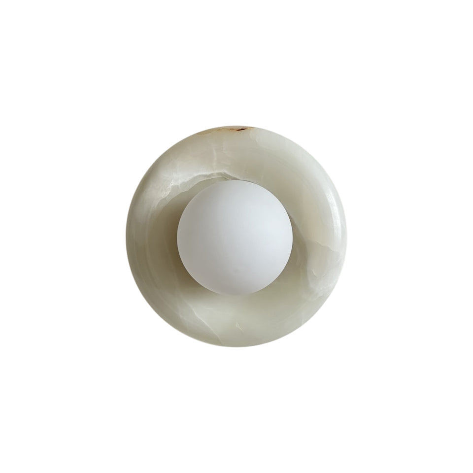 Orli White Onyx Globe Wall Sconce — AL-ST0332 — product view 4