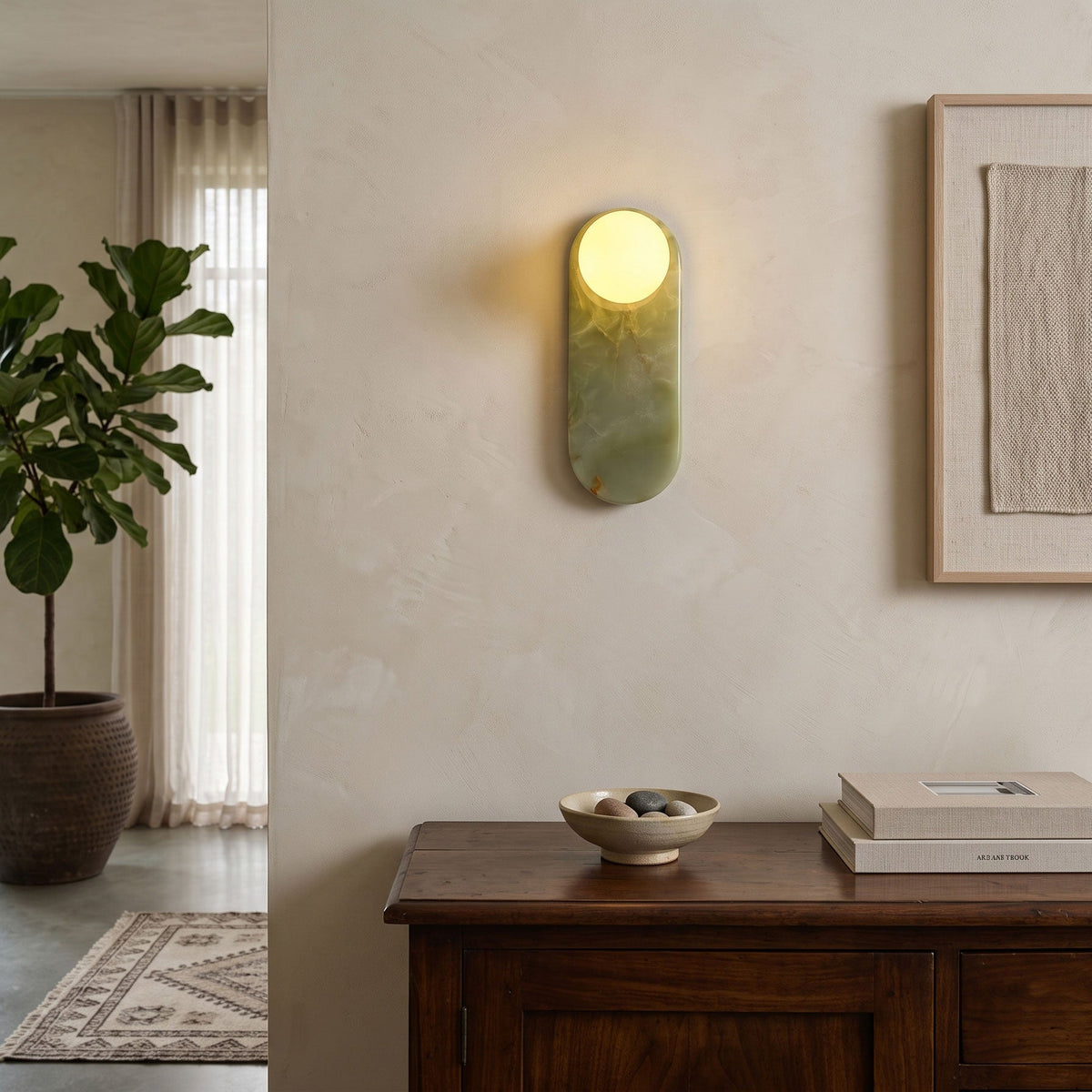 Lucie Organic Modern Onyx Wall Sconce — AL-ST0334 — product view 1