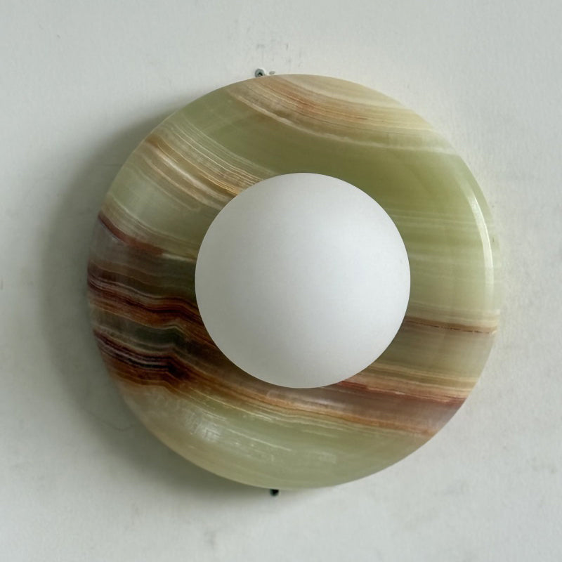 Orli Cyan Onyx Globe Wall Sconce — AL-ST0336 — product view 1