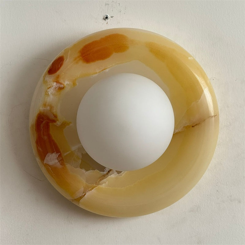 Orli Cyan Onyx Globe Wall Sconce — AL-ST0336 — product view 2