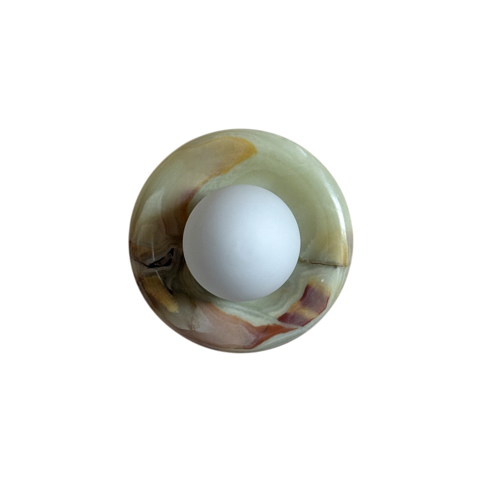 Orli Cyan Onyx Globe Wall Sconce — AL-ST0336 — product view 4