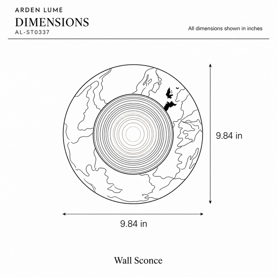 ARDEN LUME AL-ST0337 dimension diagram in inches