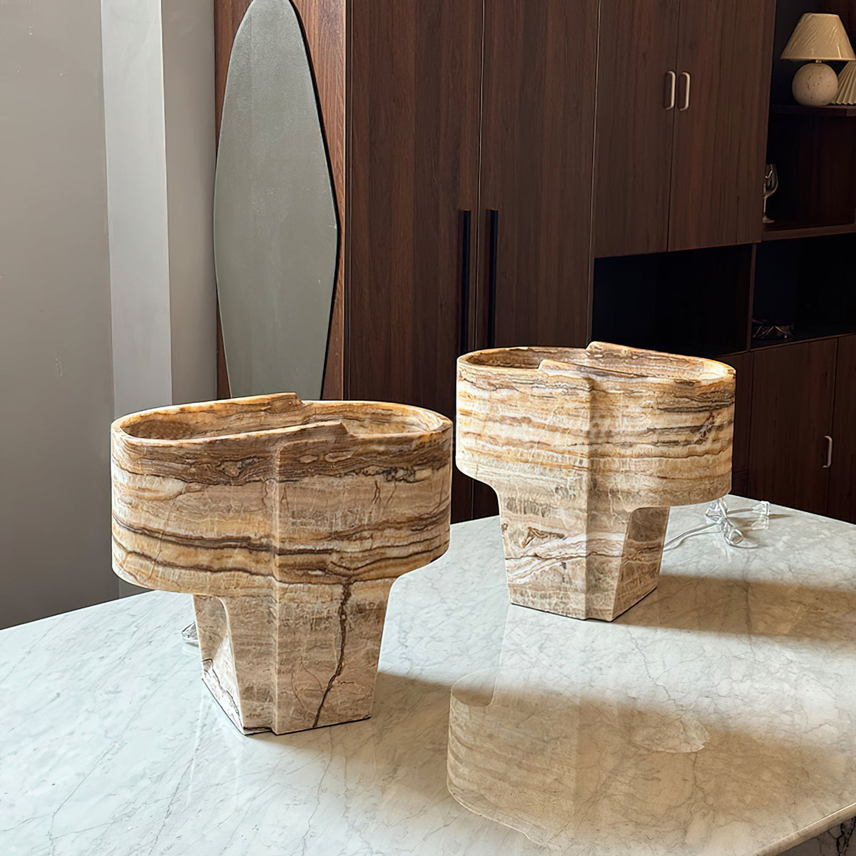 Organic Modern Onyx Texture Table Lamp — AL-ST0345 — product view 2