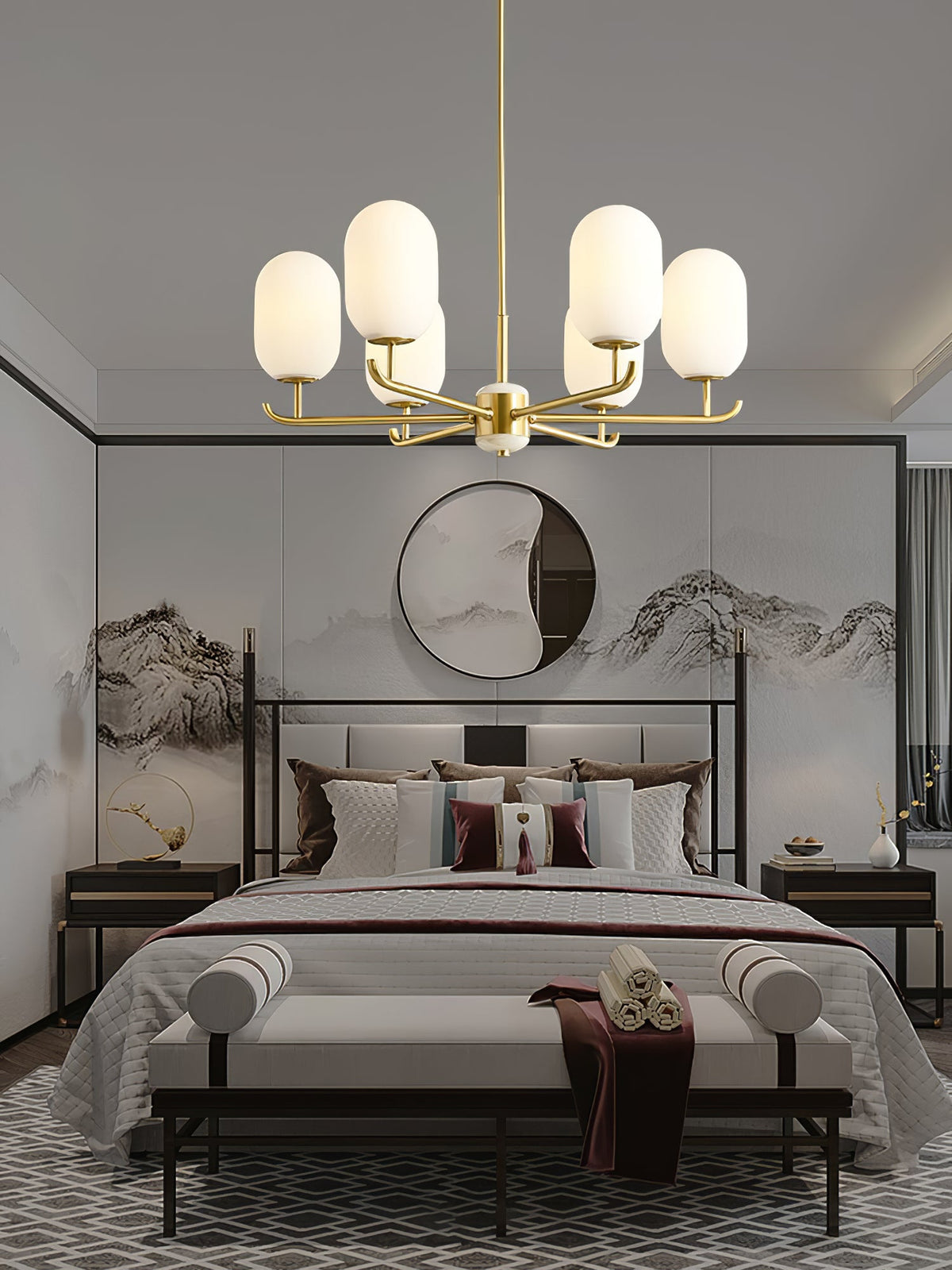 Alana Geometric Onyx Chandelier — AL-ST0346 — product view 3
