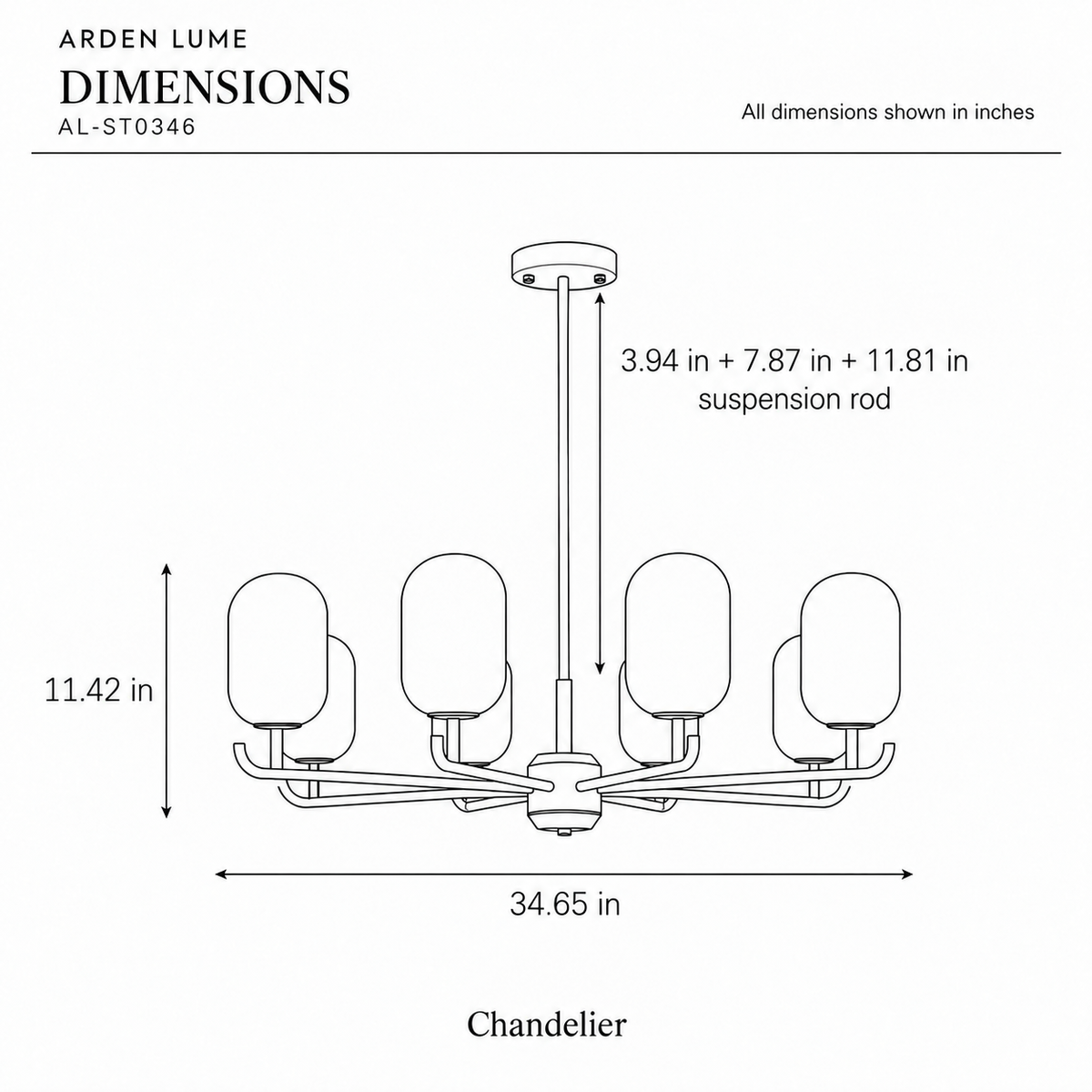 ARDEN LUME AL-ST0346-pdf3 dimension diagram in inches