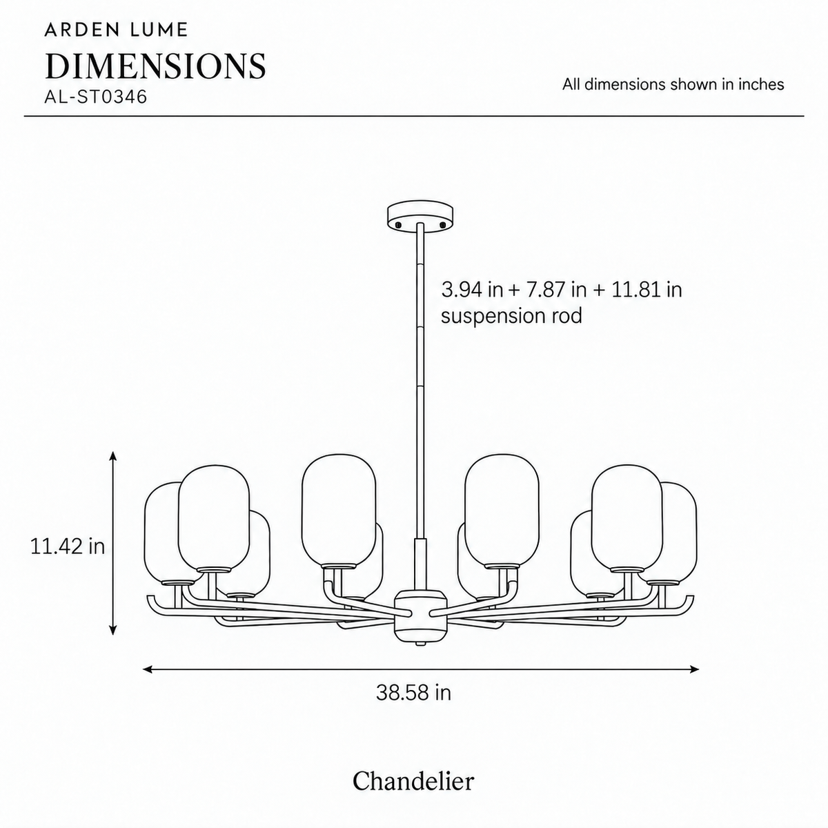 ARDEN LUME AL-ST0346-pdf4 dimension diagram in inches