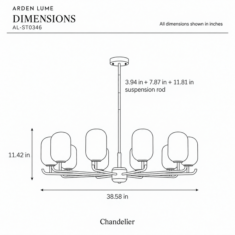 ARDEN LUME AL-ST0346-pdf4 dimension diagram in inches