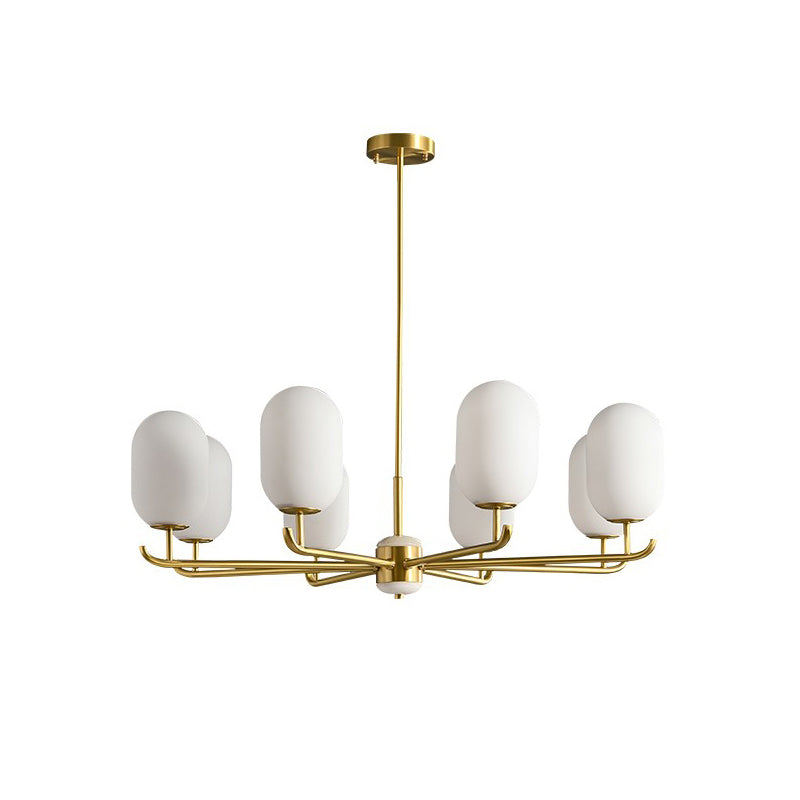 Alana Geometric Onyx Chandelier — 8 heads D 88cm x H 29cm / ∅ 34.6″ x H 11.4″; Brass