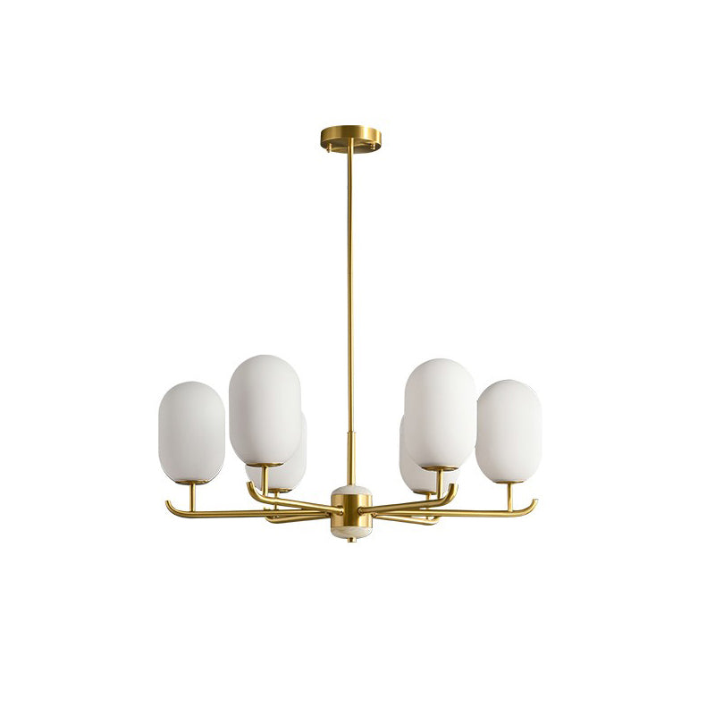 Alana Geometric Onyx Chandelier — 6 heads D 68cm x H 29cm / ∅ 26.8″ x H 11.4″; Brass
