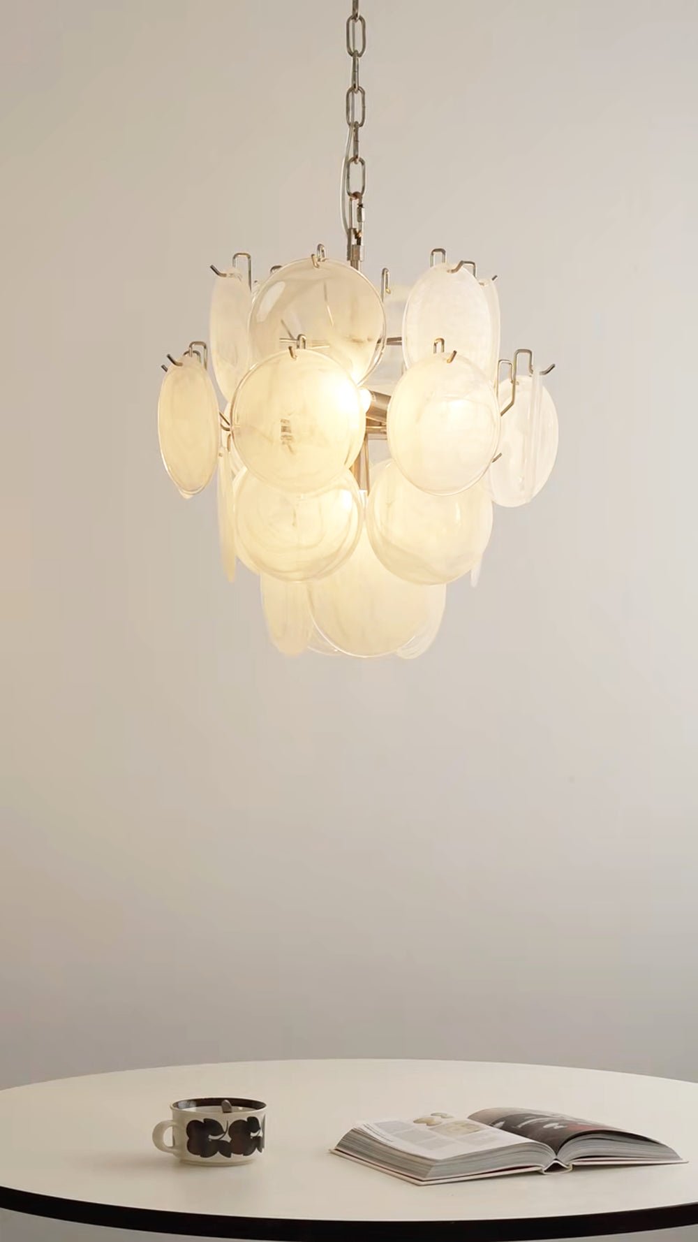 Glass Chandelier - Wabi-Sabi Japandi for Dining & Living Room