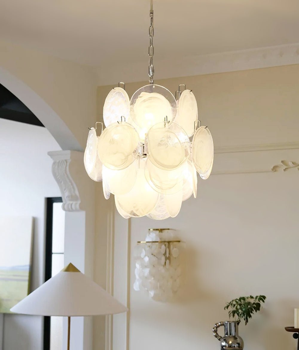 Glass Chandelier - Wabi-Sabi Japandi for Dining & Living Room