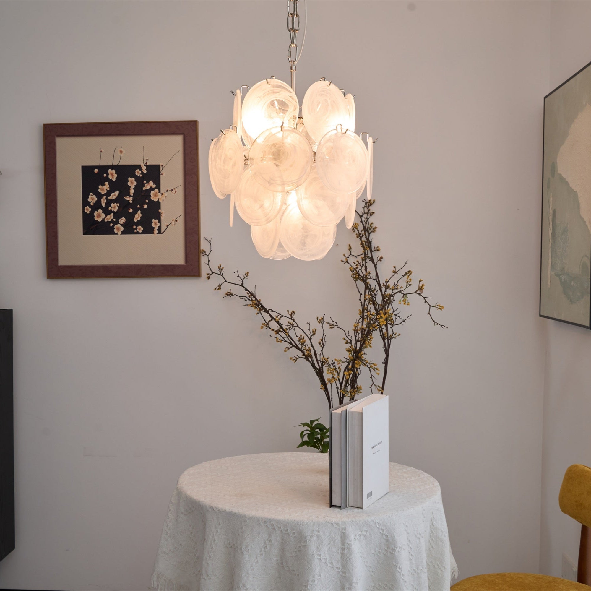 Glass Chandelier - Wabi-Sabi Japandi for Dining & Living Room
