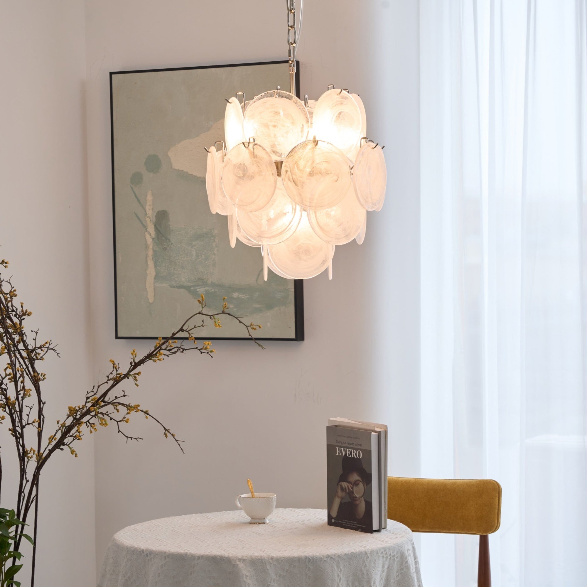 Glass Chandelier - Wabi-Sabi Japandi for Dining & Living Room