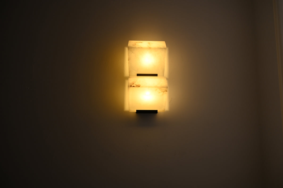 Modern Alabaster Geometric Wall Sconce - 07 DSC_6291