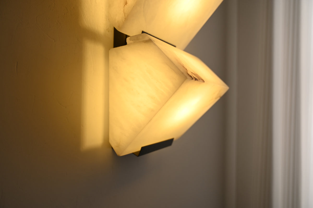Modern Alabaster Geometric Wall Sconce - 08 DSC_6300