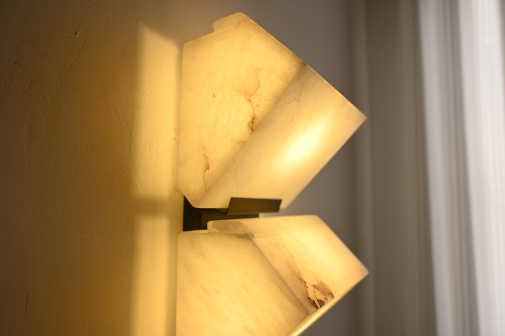Modern Spanish Alabaster Geometric Wall Sconce - 09 DSC_6301