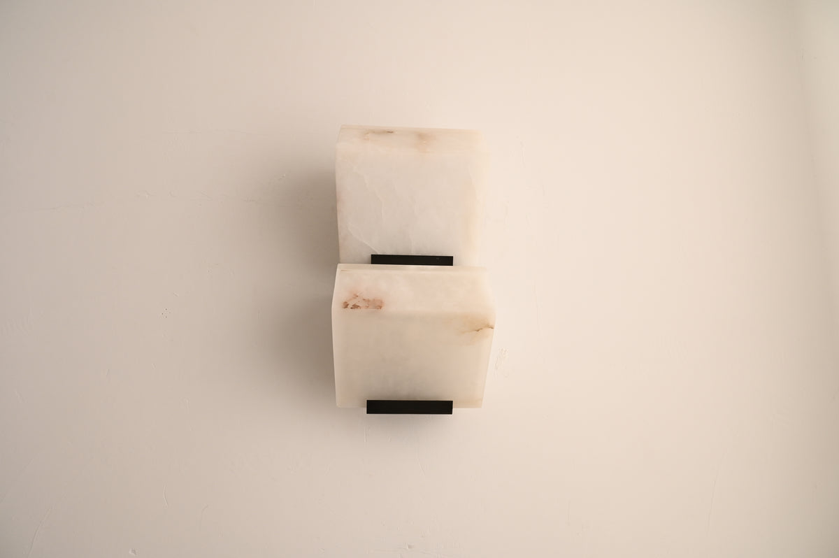 Modern Alabaster Geometric Wall Sconce - 10 DSC_6302